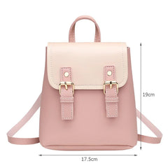 PU Leather Women Small Backpack Splicing Hit Shoulder Bags