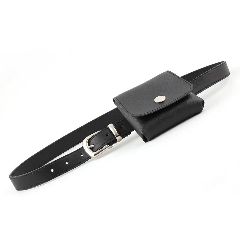 Small PU Leather Women Travel Waist Bag Phone Shoulder Mini Belt Pack