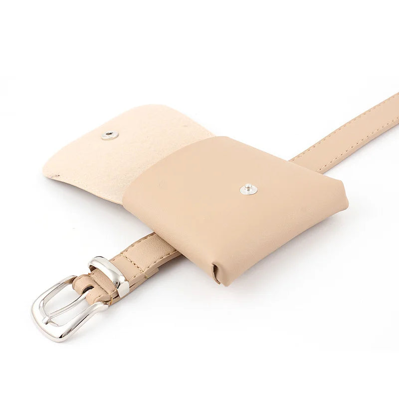 Small PU Leather Women Travel Waist Bag Phone Shoulder Mini Belt Pack