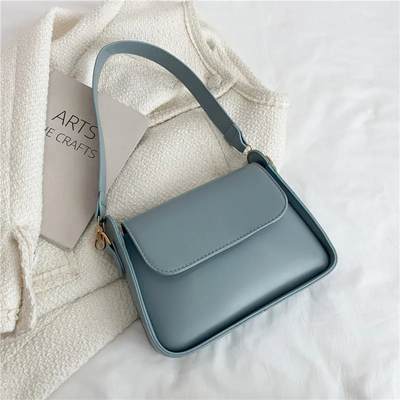 PU Leather Women Underarm Bags Flap Handbags Ladies Shoulder Bags