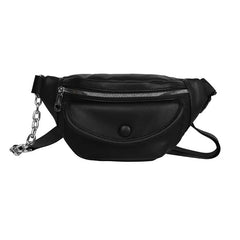 PU Leather Women Waist Pack Hip Fanny Pack Chest Bag Solid Female Belt Purse