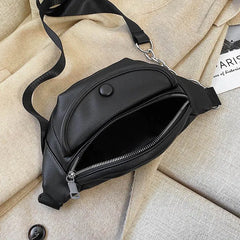 PU Leather Women Waist Pack Hip Fanny Pack Chest Bag Solid Female Belt Purse