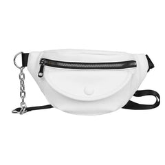 PU Leather Women Waist Pack Hip Fanny Pack Chest Bag Solid Female Belt Purse