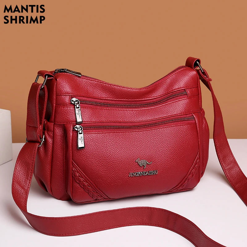 Vintage PU Leather Women's Handbag Classic Hobos Ladies Shopper Messenger Bag