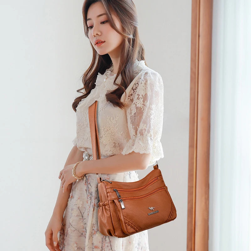 Vintage PU Leather Women's Handbag Classic Hobos Ladies Shopper Messenger Bag