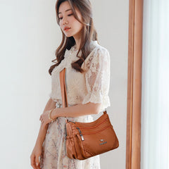 Vintage PU Leather Women's Handbag Classic Hobos Ladies Shopper Messenger Bag