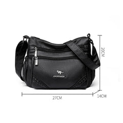 Vintage PU Leather Women's Handbag Classic Hobos Ladies Shopper Messenger Bag