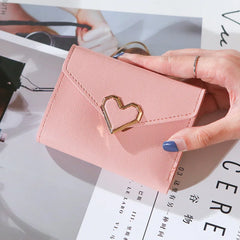 Heart-shaped Retro PU Leather Wallet for Women Girls