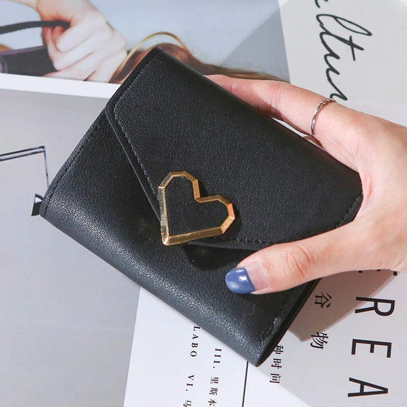 Heart-shaped Retro PU Leather Wallet for Women Girls