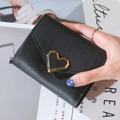 Heart-shaped Retro PU Leather Wallet for Women Girls