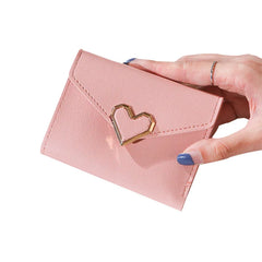 Heart-shaped Retro PU Leather Wallet for Women Girls