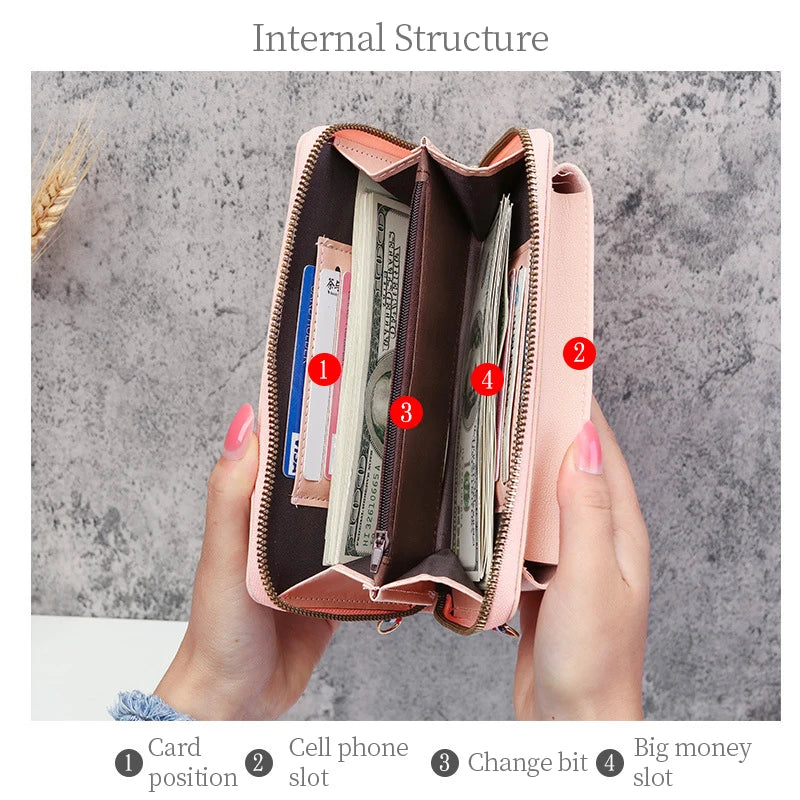 Womens PU Handbags Crossbody Clutch Phone Wallet Shoulder Bag