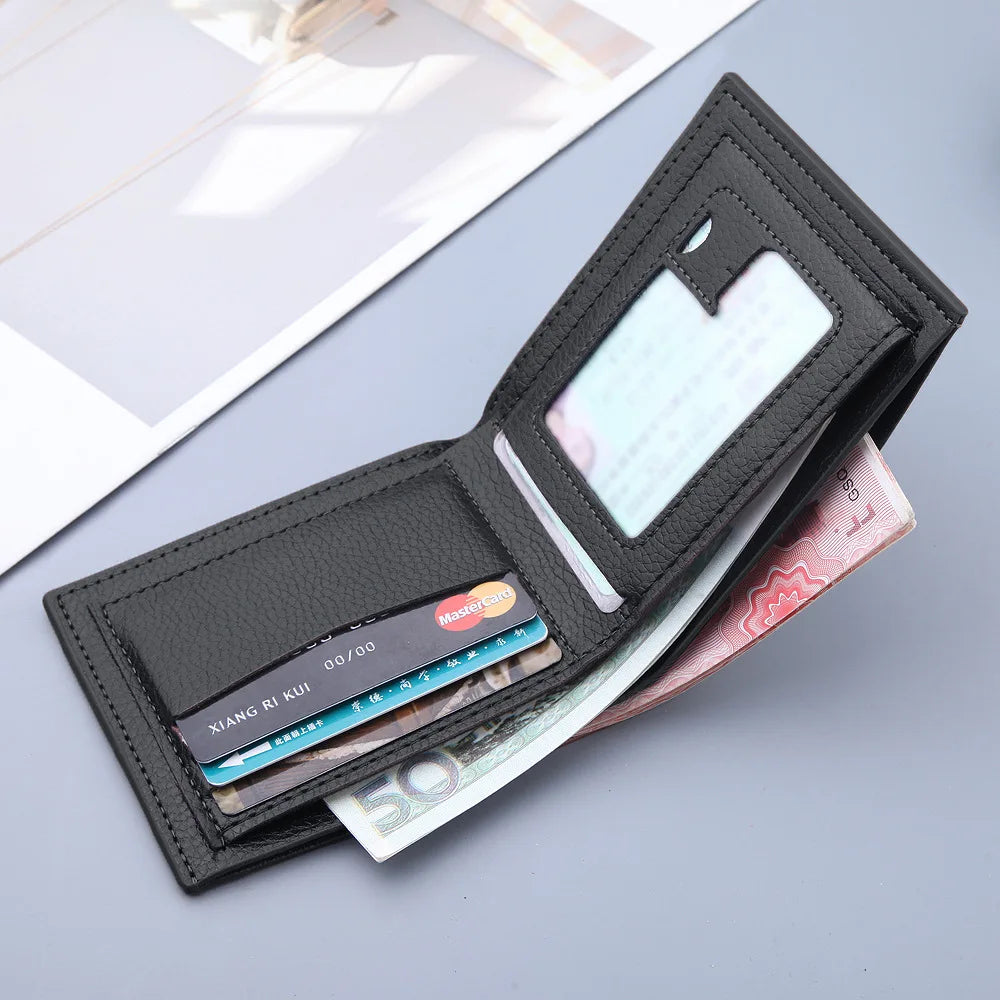 PU Men's Wallet Short Retro Leather Horizontal Multi-Card Wallet