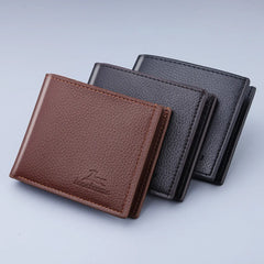 PU Men's Wallet Short Retro Leather Horizontal Multi-Card Wallet