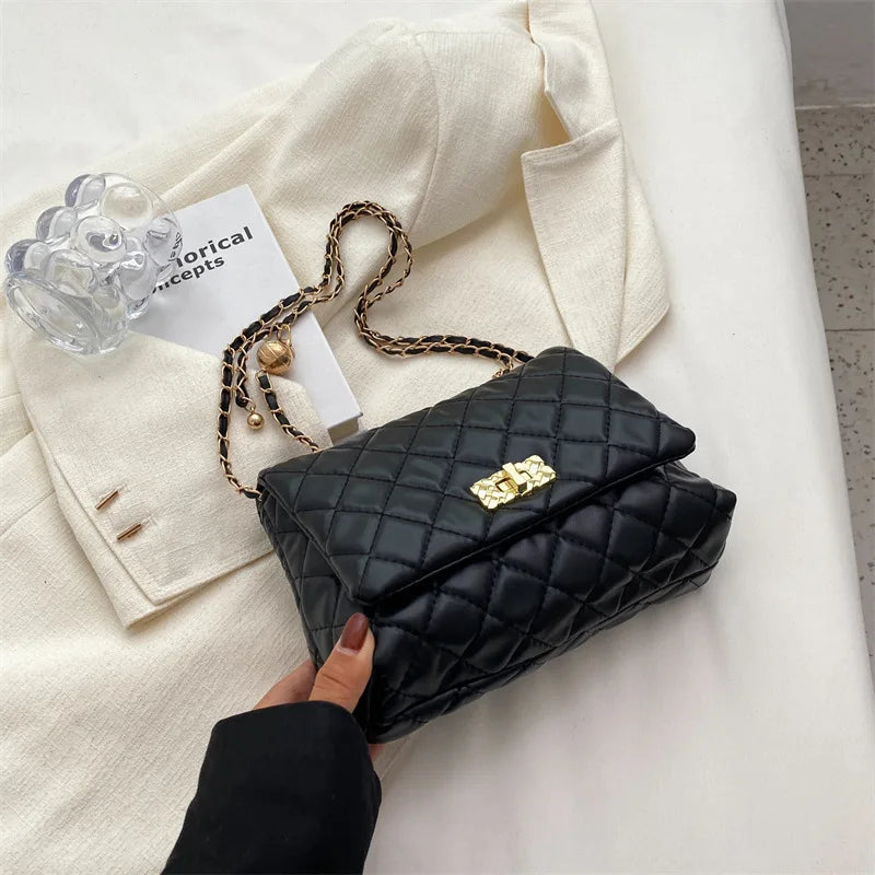 Geometric Embroidery Chain Messenger Bag for Women