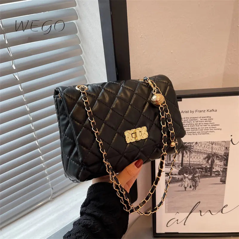 Geometric Embroidery Chain Messenger Bag for Women