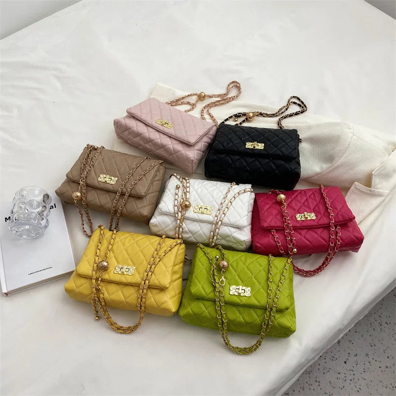 Geometric Embroidery Chain Messenger Bag for Women