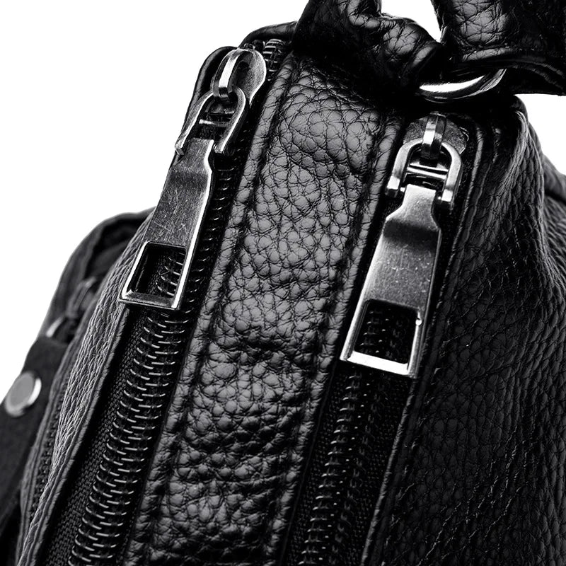 PU Soft Leather Women's Bag Multi-compartment Shoulder Messenger Bag