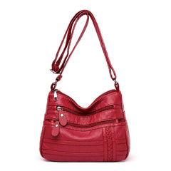 PU Soft Leather Women's Bag Multi-compartment Shoulder Messenger Bag