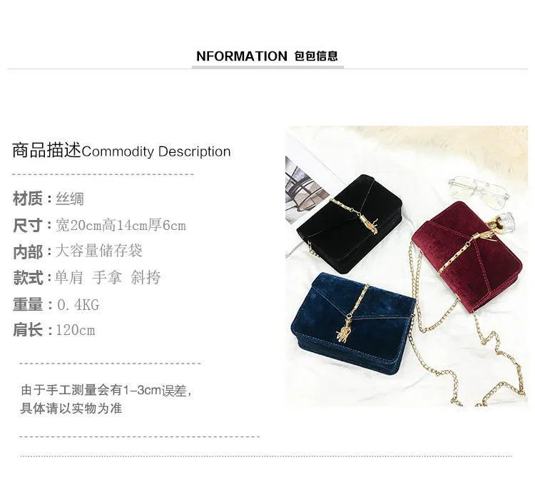 PU Velvet Mini Crossbody Bag Spring Fire Tassels Magnetic Snap Women's Bag