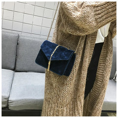 PU Velvet Mini Crossbody Bag Spring Fire Tassels Magnetic Snap Women's Bag