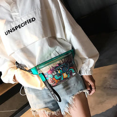 Waterproof Waist Bag Geometric Banana Belt Bag