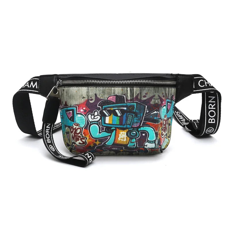 Waterproof Waist Bag Geometric Banana Belt Bag