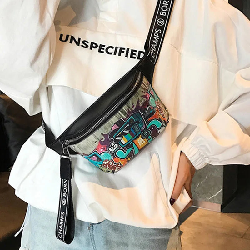 Waterproof Waist Bag Geometric Banana Belt Bag