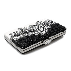 PU Women Diamonds Evening Clutches Embroidery Handbags