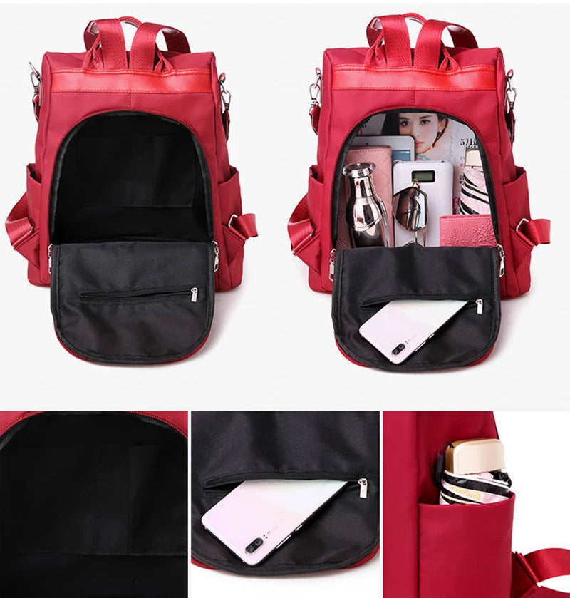 Waterproof Women Backpack Anti-theft Shoulder Bag Embroidery Handbags
