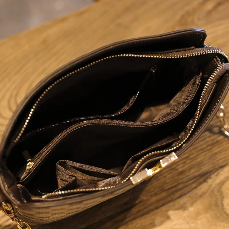 PU Leather Women Shoulder Bag Crossbody Chain Handbags Tote Casual