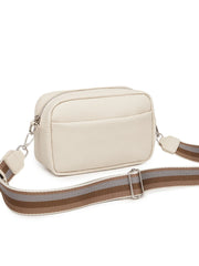 PU Leather Handbag with Wide Shoulder Strap