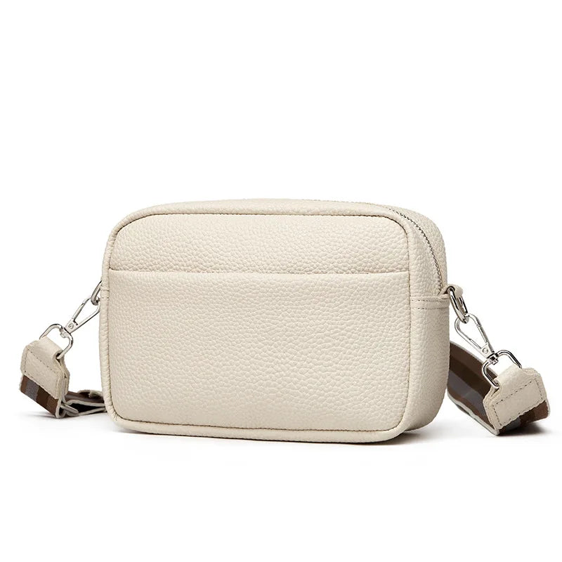 PU Leather Handbag with Wide Shoulder Strap