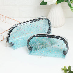 Clear PVC Makeup Cosmetic Bag Star Women Makeup Organizer Bag Travel