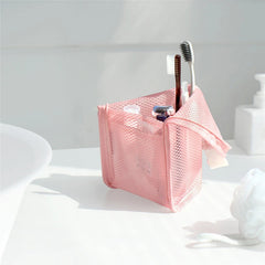 Portable Mesh Cosmetic Bag Travel Makeup Brush Bag