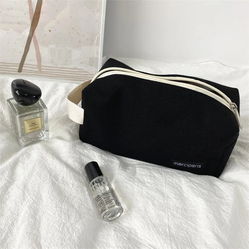 Women Cosmetic Bag Travel Canvas Makeup Bag Pouch Large Makeup Organizer