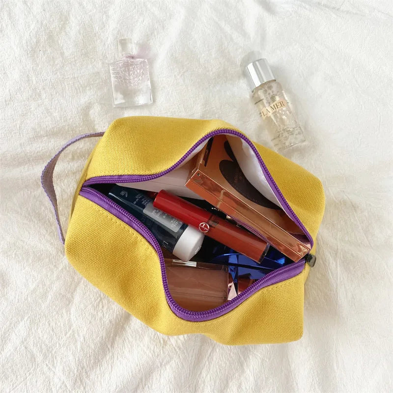 Women Cosmetic Bag Travel Canvas Makeup Bag Pouch Large Makeup Organizer
