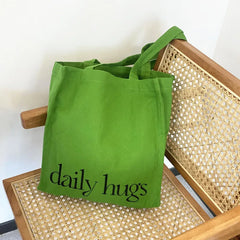 Women Large Canvas Embroidery Shopping Bag Casual Tote Handbag