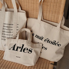Women's Canvas Small Tote Bag - Reusable Shoulder Bag