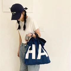 Women Denim Tote Bag Large Shoulder Bag Student Handbags