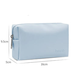 Women's PU Leather Makeup Bag Zipper Waterproof Travel Cosmetic Bag