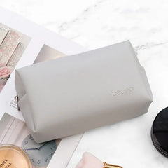 Women's PU Leather Makeup Bag Zipper Waterproof Travel Cosmetic Bag