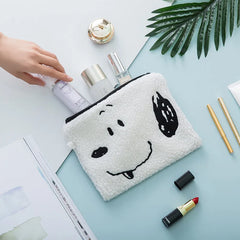 Winter Warm Animal Makeup Bag Soft Lamb Wool Women Cosmetic Bag