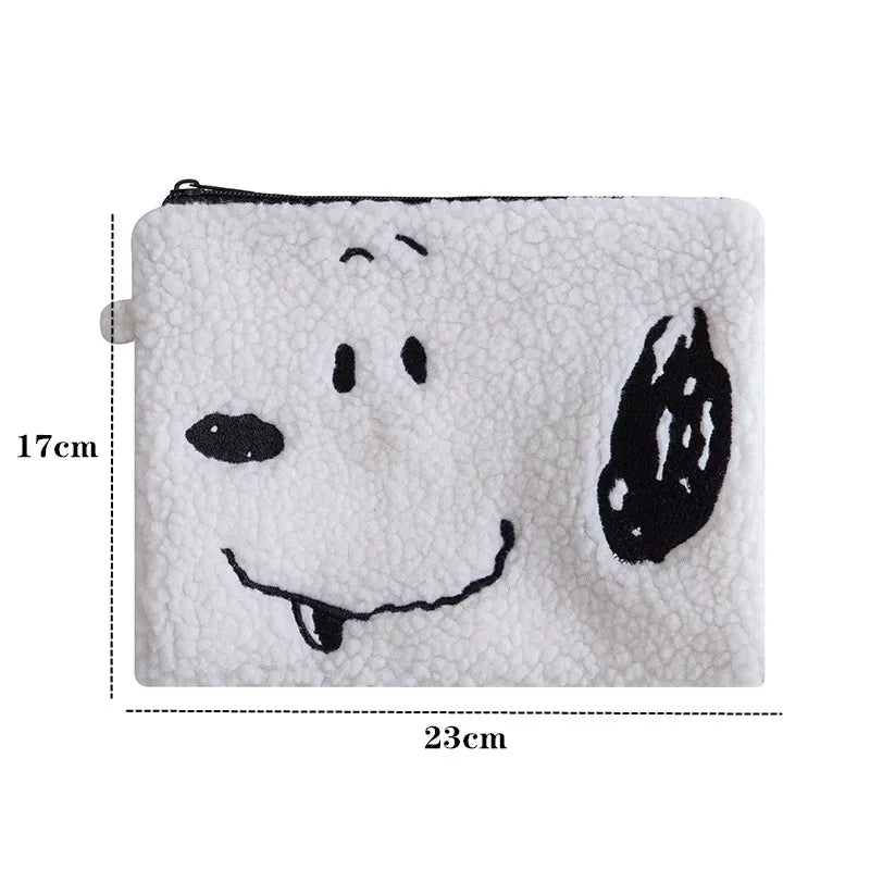Winter Warm Animal Makeup Bag Soft Lamb Wool Women Cosmetic Bag