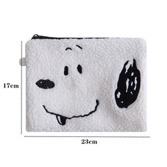 Winter Warm Animal Makeup Bag Soft Lamb Wool Women Cosmetic Bag