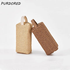 Women Grass Weave Makeup Bag Summer Travel Cosmetic Beauty Kit