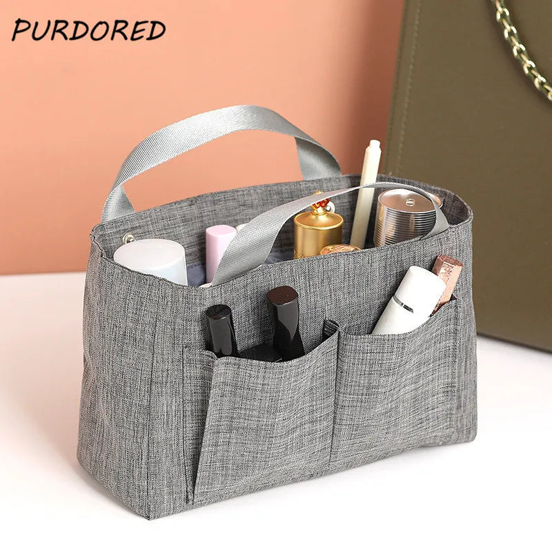 Large Capacity Cosmetic Bag Handbag Multi-pockets Storage Makeup Bag