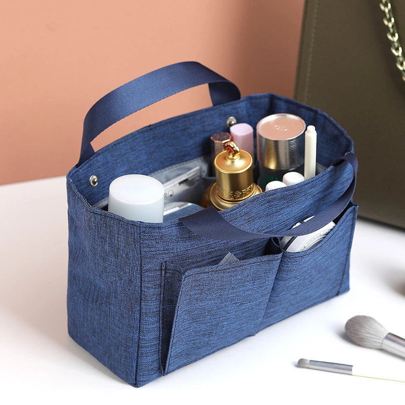Large Capacity Cosmetic Bag Handbag Multi-pockets Storage Makeup Bag