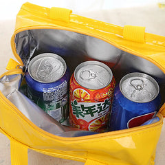 Portable PU Lunch Bags Leather Waterproof Food Picnic Lunch Box Bag