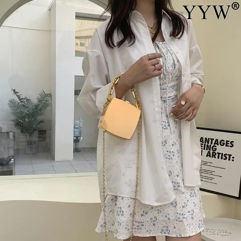 PVC Box Bag Women Evening Clutch Bag Party Chain Shoulder Crossbody Bags